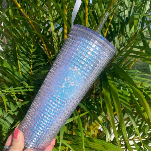 Starbucks China Glitter Grid Iridescent Rainbow Tumbler Cold Cup 24 oz Overseas - Picture 8 of 16